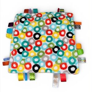 Bright Starts Taggies Baby Security Blanket Plush Lovey Geometric Circles Yellow